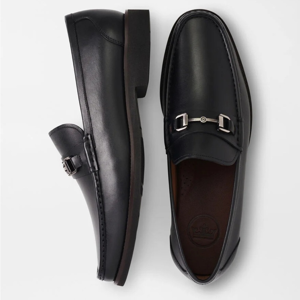 Men's Black Leather Loafers